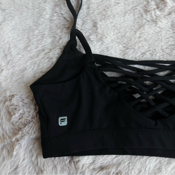 Fabletics Black Front & Back Strappy Sports Bra with Adjustable Straps - Picture 3 of 3